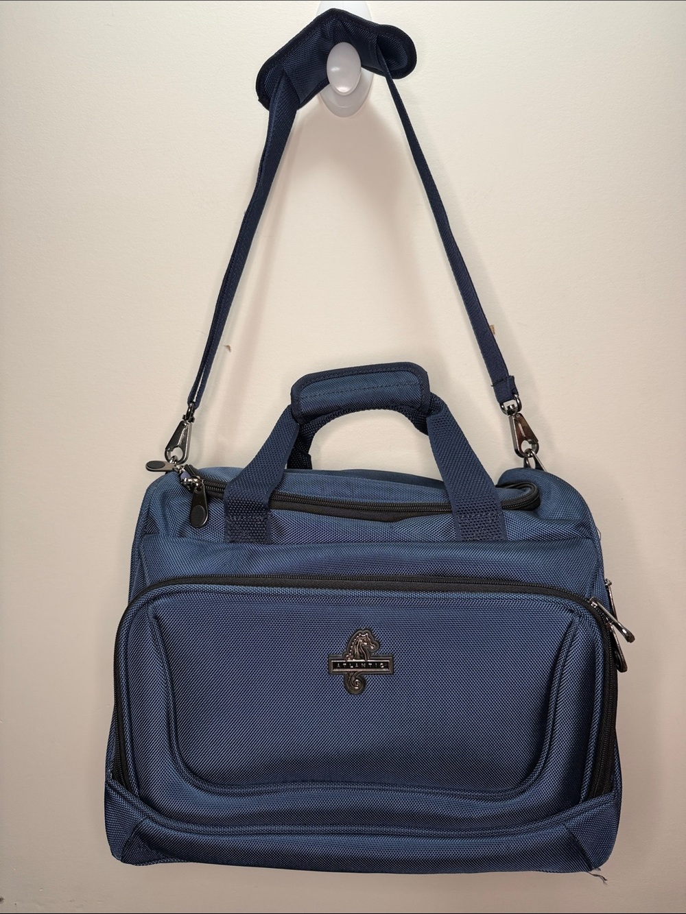 Atlantic Men's Dark Blue Duffle Bag with Adjustable Shoulder Strap 12x15x9